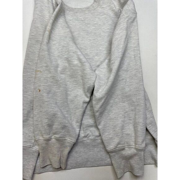 VINTAGE J Crew Blank Crewneck Sweatshirt Men Medium Gray USA 90s - Picture 8 of 11